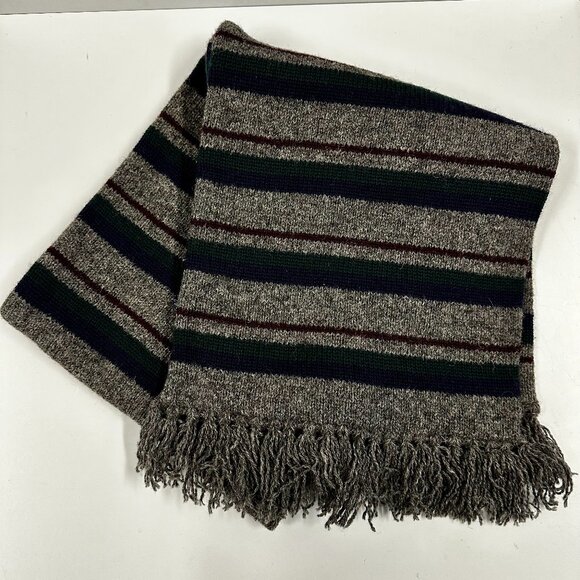 Vintage Polo Ralph Lauren Striped Wool Heavy Scarf - Picture 1 of 6